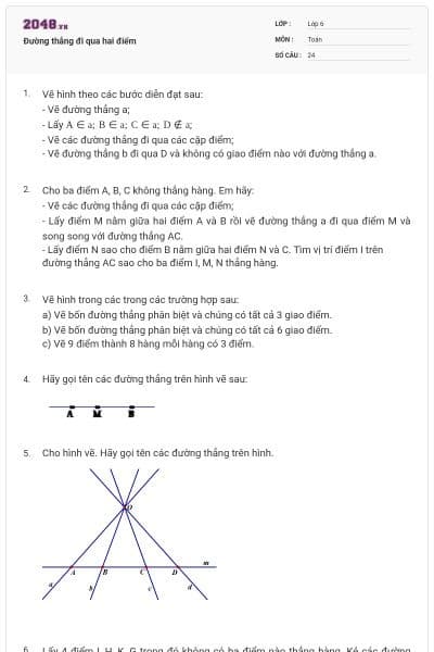 Đường thẳng đi qua hai điểm