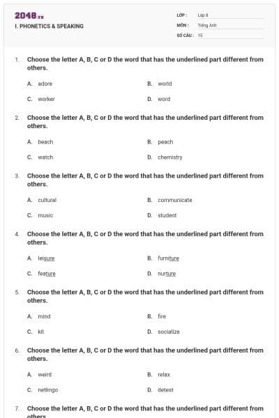I. PHONETICS & SPEAKING