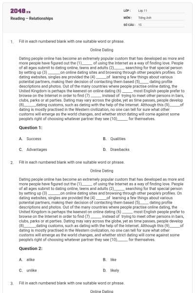 Reading – Relationships