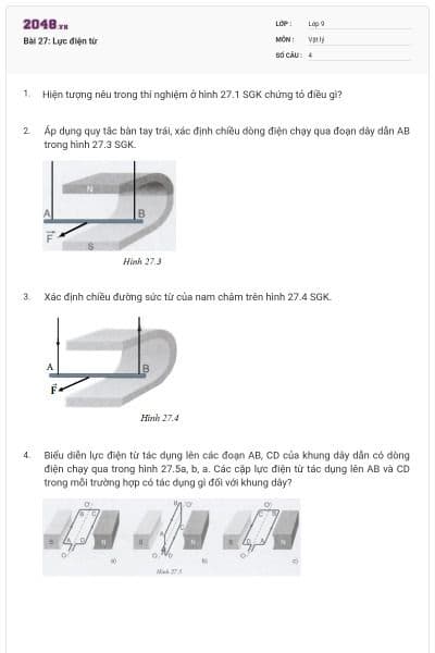 Bài 27: Lực điện từ