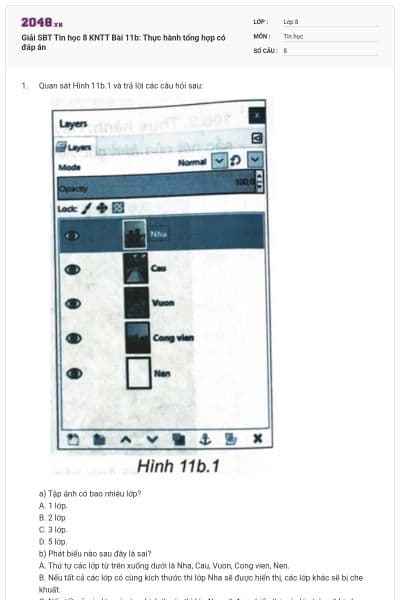 Giải SBT Tin học 8 KNTT Bài 11b: Thực hành tổng hợp có đáp án