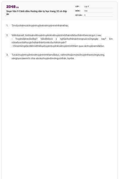 Soạn Văn 9 Cánh diều Hướng dẫn tự học trang 32 có đáp án