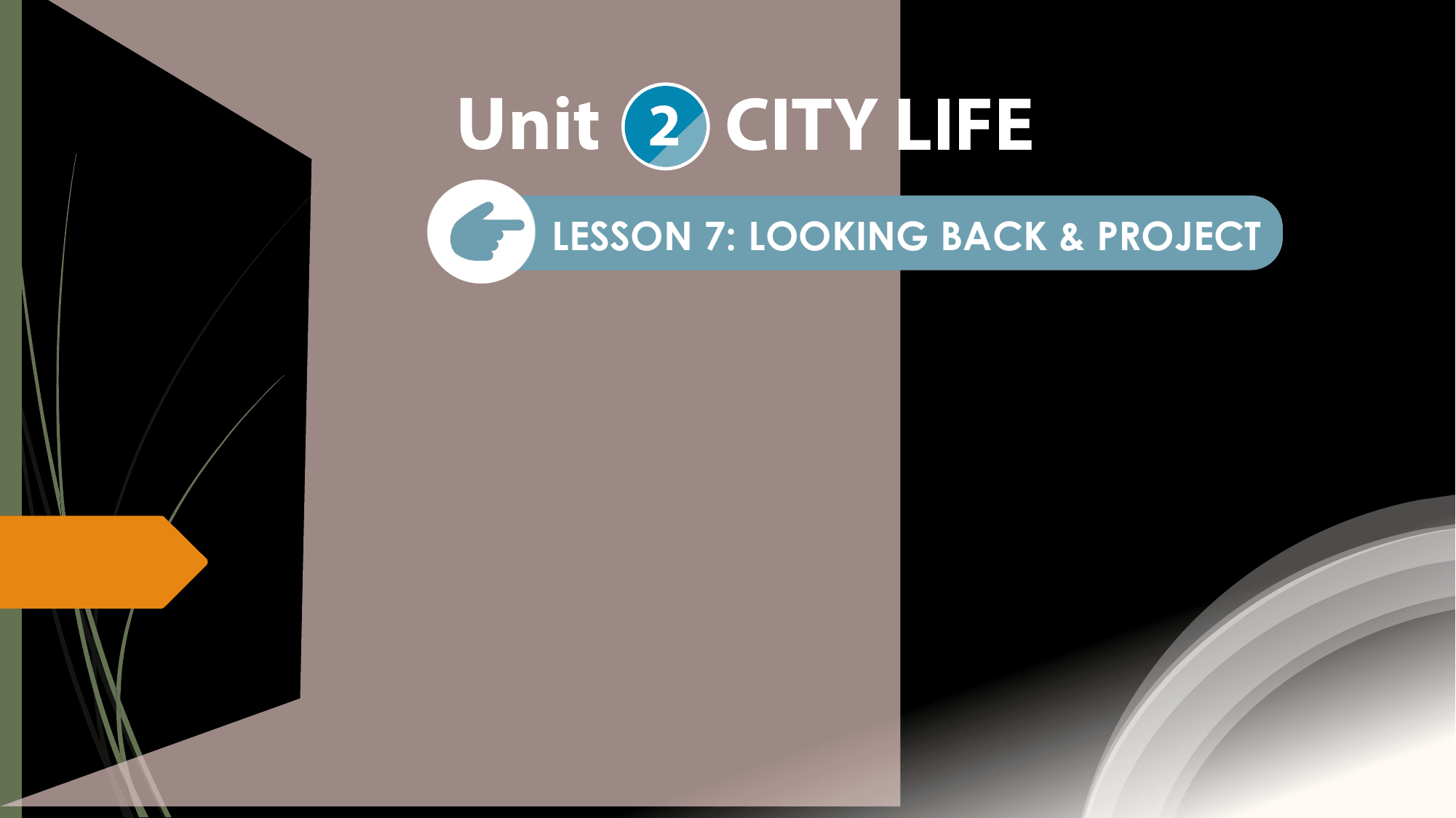 Unit 2 CITY LIFE
 LESSON 7: LOOKING BACK & PROJECT
