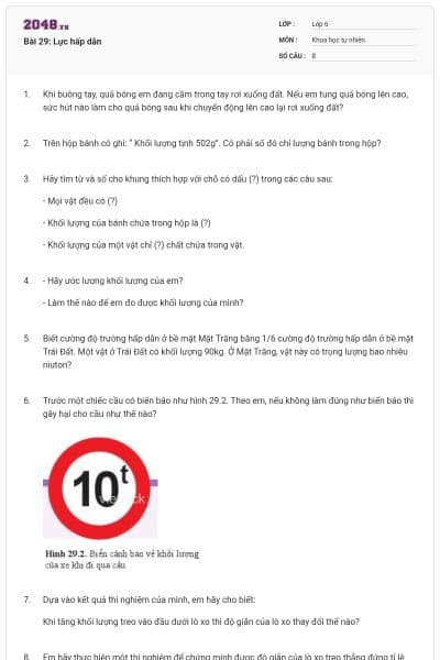 Bài 29: Lực hấp dẫn