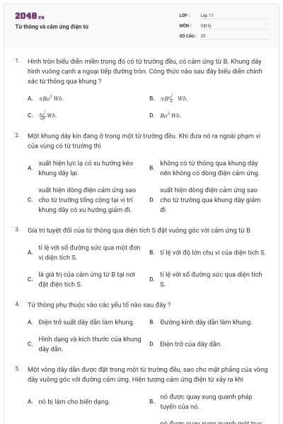Từ thông và cảm ứng điện từ