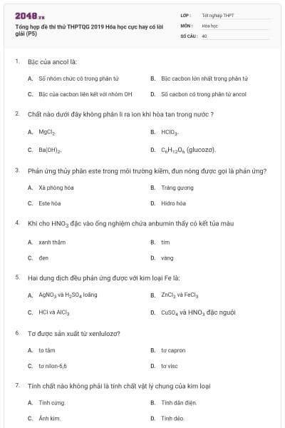 Tổng hợp đề thi thử THPTQG 2019 Hóa học cực hay có lời giải (P5)