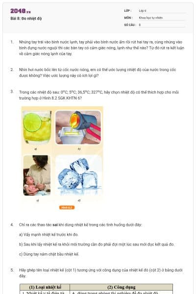 Bài 8: Đo nhiệt độ