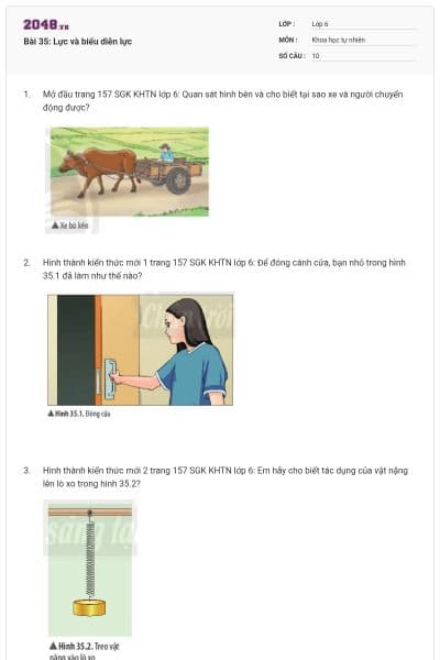 Bài 35: Lực và biểu diễn lực
