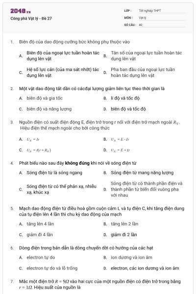 Công phá Vật lý - Đề 27