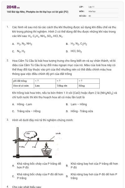 160 Bài tập Nito, Photpho ôn thi Đại học có lời giải (P2)