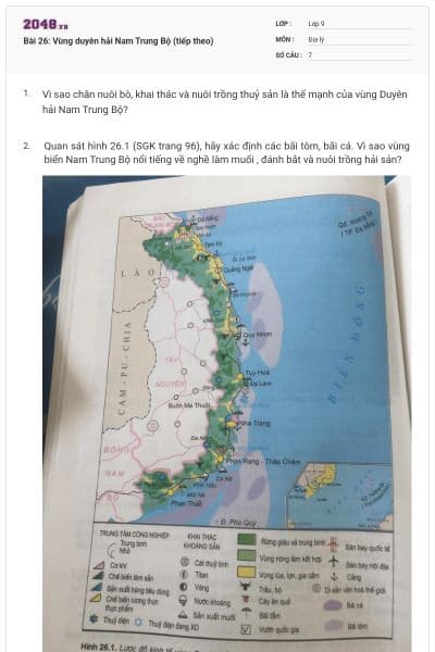 Bài 26: Vùng duyên hải Nam Trung Bộ (tiếp theo)