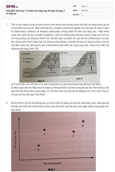 Giải SBT Sinh học 12 Chân trời sáng tạo Ôn tập chương 7 có đáp án