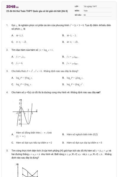 25 đề thi thử Toán THPT Quốc gia có lời giải chi tiết (Đề 8)