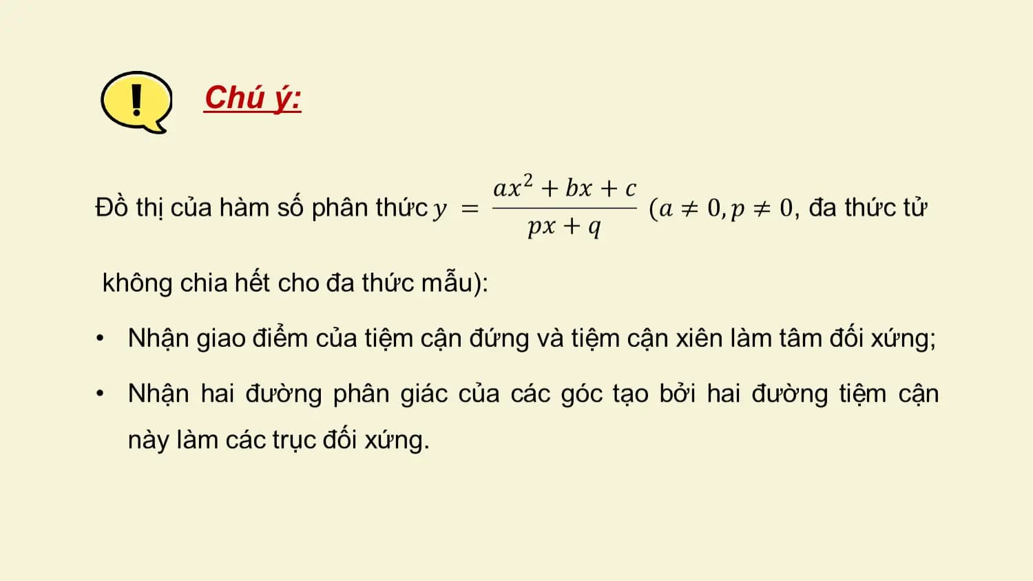 Chú ý: