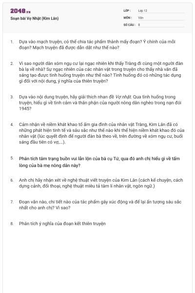 Soạn bài Vợ Nhặt (Kim Lân)