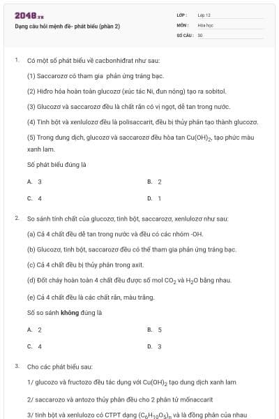 Dạng câu hỏi mệnh đề- phát biểu (phần 2)