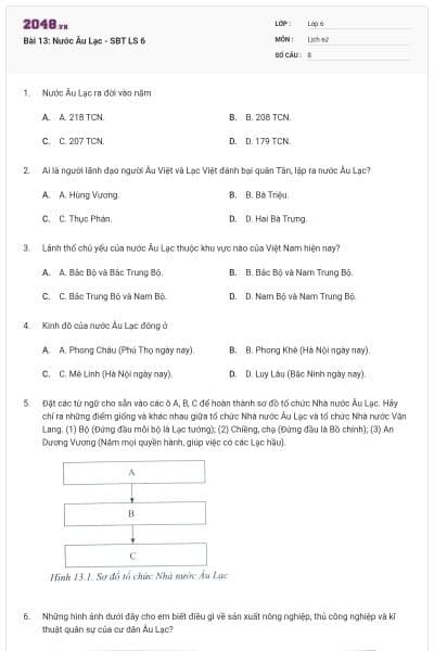 Bài 13: Nước Âu Lạc - SBT LS 6