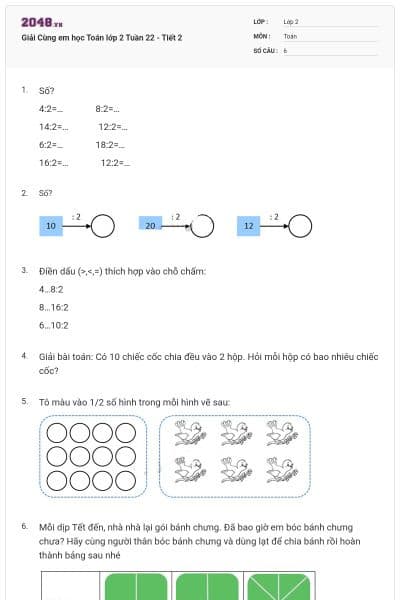 Giải Cùng em học Toán lớp 2 Tuần 22 - Tiết 2