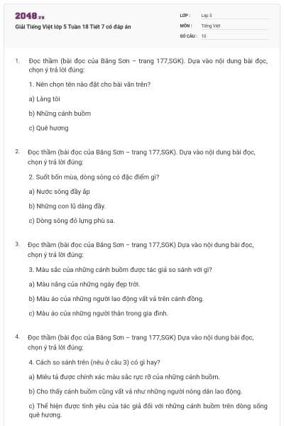 Giải Tiếng Việt lớp 5 Tuần 18 Tiết 7 có đáp án