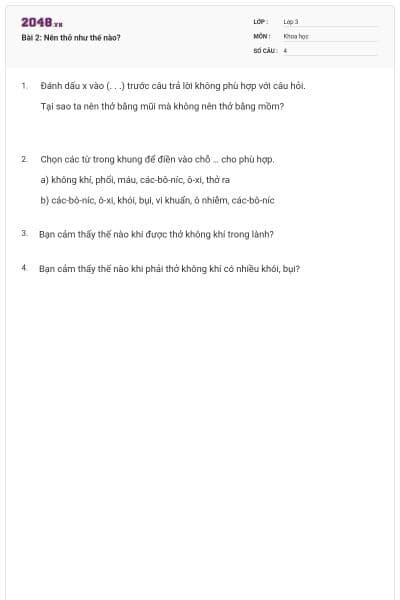 Bài 2: Nên thở như thế nào?