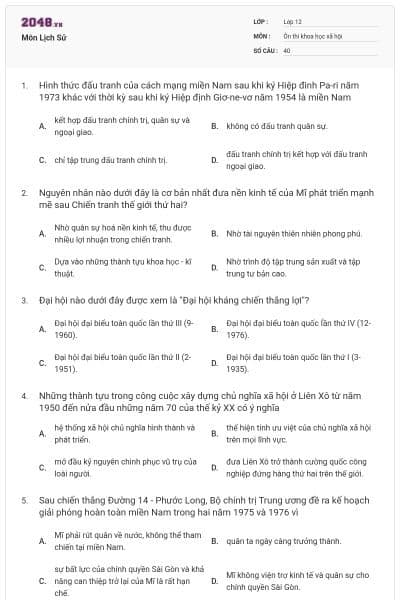 Môn Lịch Sử