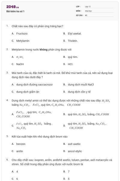 Bài kiểm tra số 1