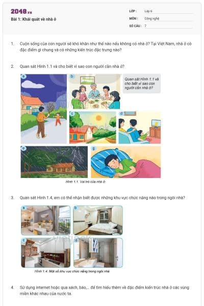 Bài 1: Khái quát về nhà ở
