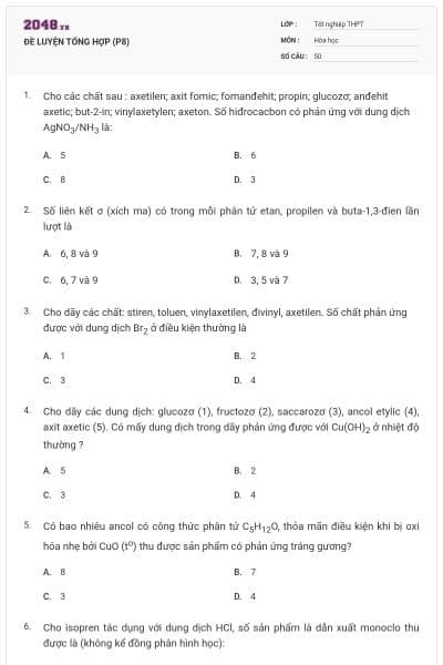 ĐỀ LUYỆN TỔNG HỢP (P8)