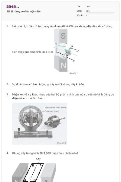 Bài 28: Động cơ điện một chiều
