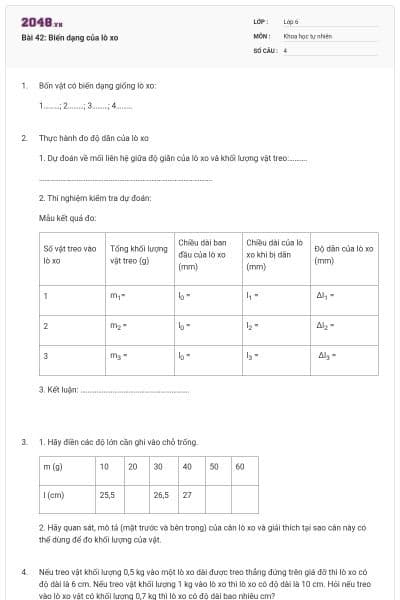 Bài 42: Biến dạng của lò xo