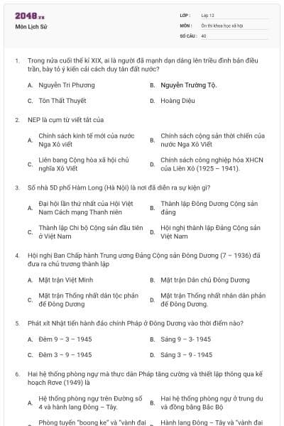 Môn Lịch Sử