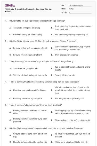 1000+ câu Trắc nghiệm Nhập môn điện tử có đáp án - Phần 2