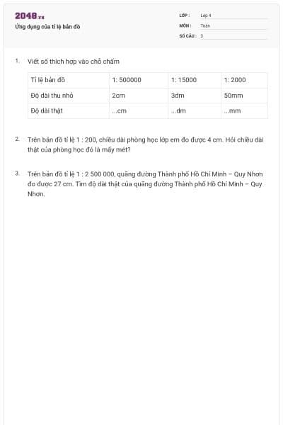 Ứng dụng của tỉ lệ bản đồ