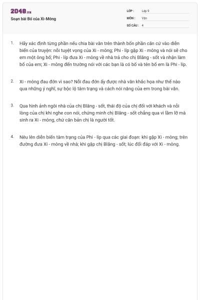 Soạn bài Bố của Xi-Mông
