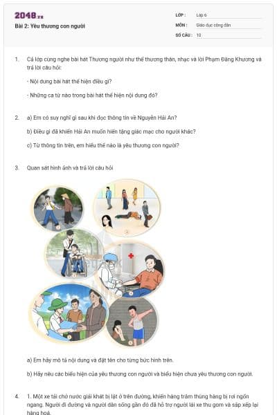 Bài 2: Yêu thương con người