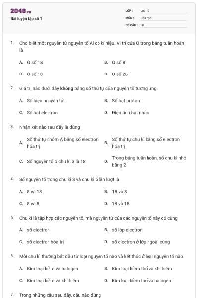 Bài luyện tập số 1