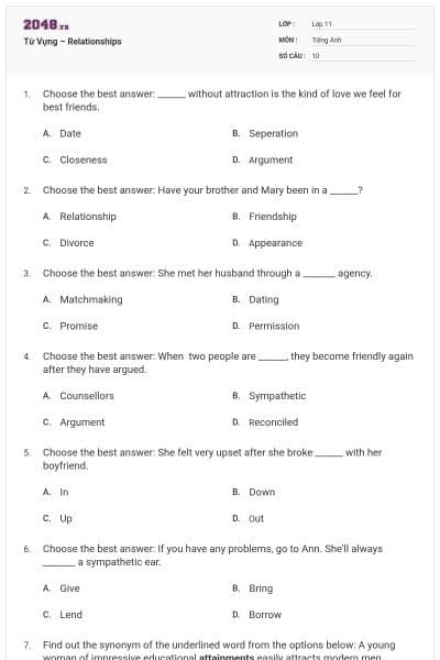 Từ Vựng – Relationships