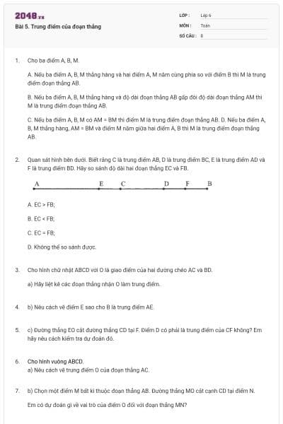 Bài 5. Trung điểm của đoạn thẳng