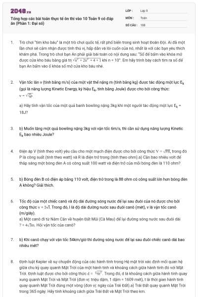 Tổng hợp các bài toán thực tế ôn thi vào 10 Toán 9 có đáp án (Phần 1: Đại số)