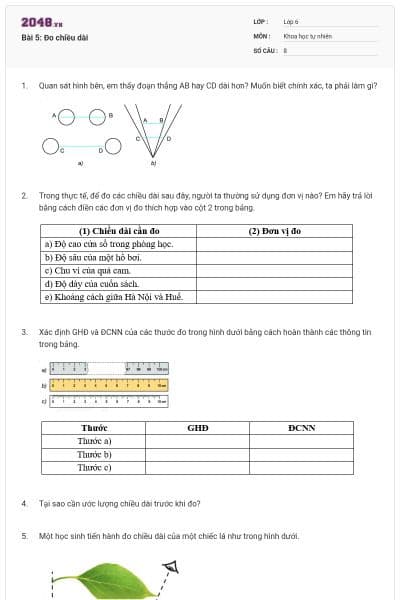 Bài 5: Đo chiều dài