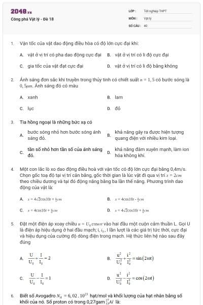 Công phá Vật lý - Đề 18