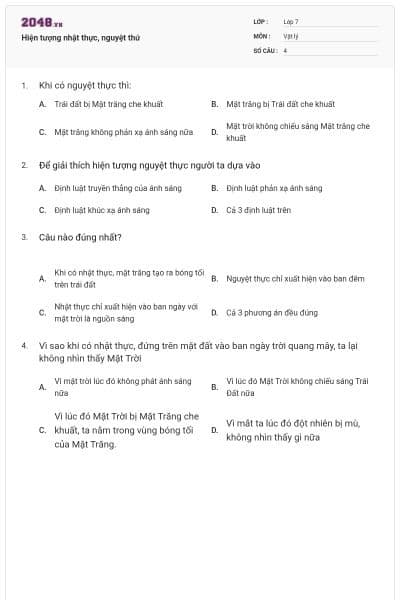 Hiện tượng nhật thực, nguyệt thứ