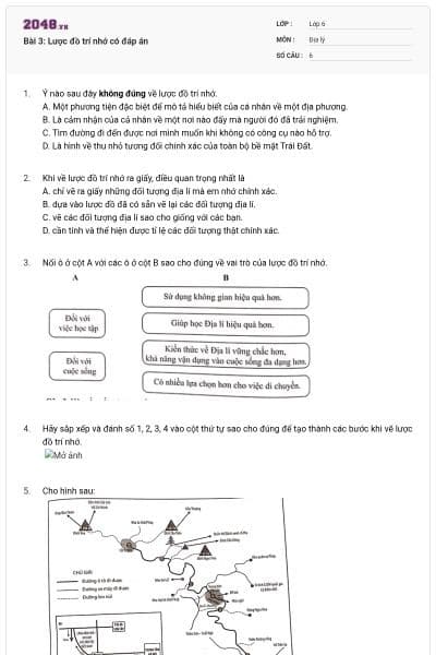 Bài 3: Lược đồ trí nhớ có đáp án