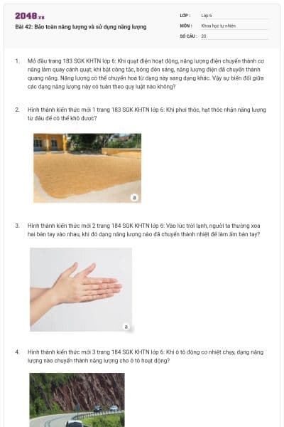Bài 42: Bảo toàn năng lượng và sử dụng năng lượng