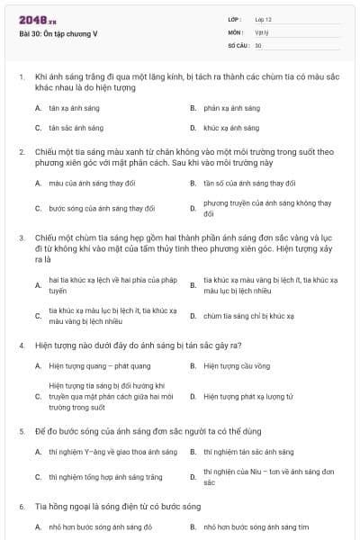 Bài 30: Ôn tập chương V