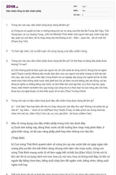 Dấu chấm lửng và dấu chấm phẩy