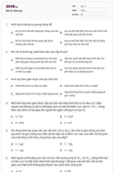 Bài 32: Kính lúp
