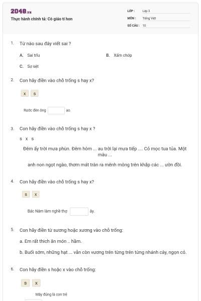 Thực hành chính tả: Cô giáo tí hon