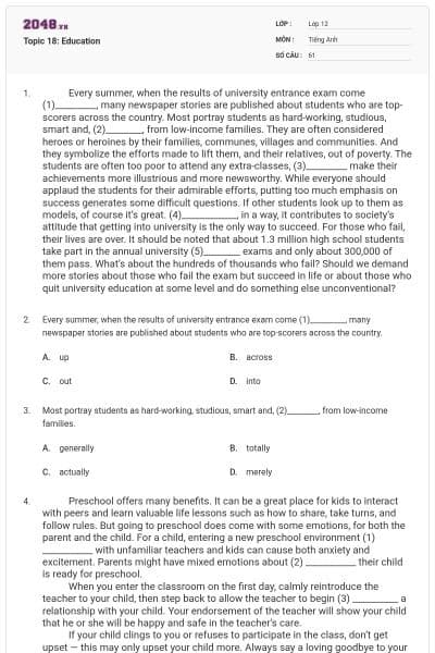 Topic 18: Education