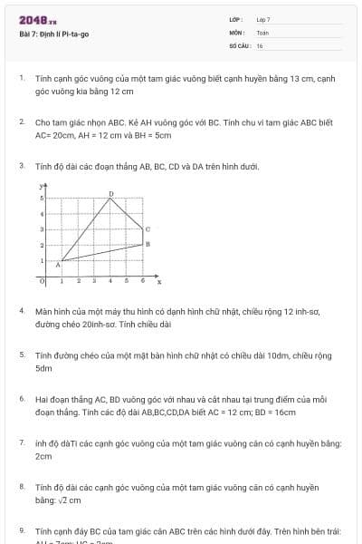 Bài 7: Định lí Pi-ta-go